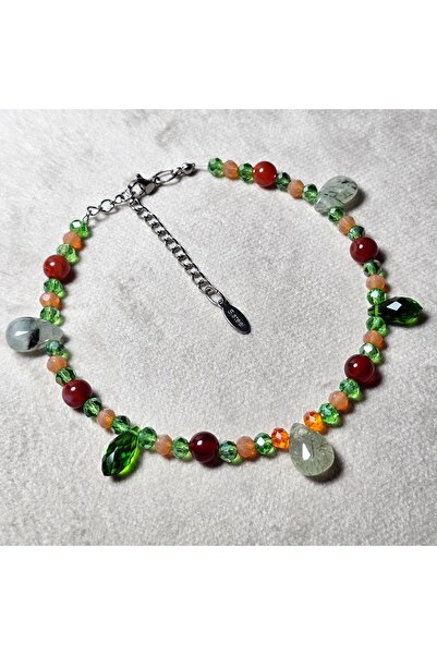 Singincraft Peridot - Agate Natural Stone Anklet - 21.5Cm-5Cm (1 Piece) (Hand...