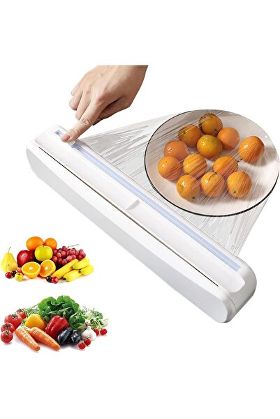 Yelajoy Reusable Plastic Wrap Dispenser, Slide Cutter for Cling Film, Aluminu...