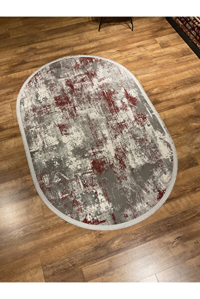 ATLAS HALI Begonvil BV03B Bordo-Krem Oval Halı