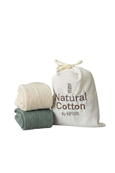 Kifidis Organic Socks Ecru - Green
