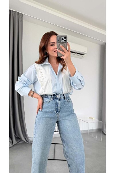 pelin yıldız butik Boncuk Detaylı Gömlek