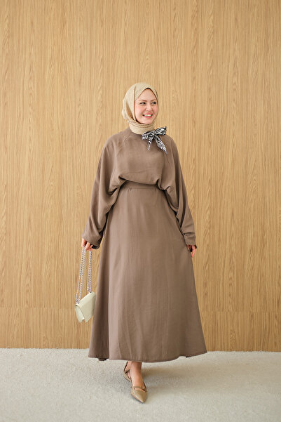 LOCCO Γυναικείο σετ με μανίκια και λεπτομέρεια φουλαριού στο πλάι, σε χρώμα κ...