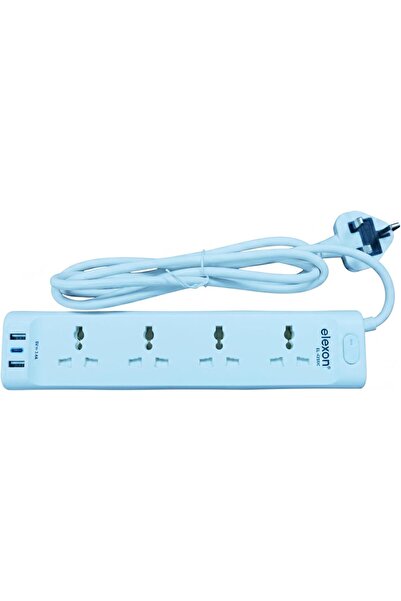 ELEXO Elexon Extension Socket with 4 Universal Outlets, 2 USB-A and 1 USB-C P...