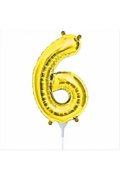 Shop Carnaval Balon din folie, Numărul 6, Culoare auriu, 105 cm, 1 buc.