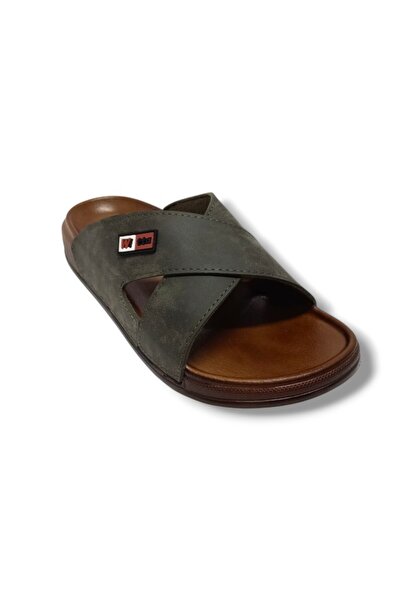 Witta 54202-26 Δερμάτινες Ανδρικές Παντόφλες Ανατομικές με Χιαστί Λουράκια