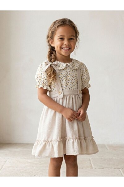 Cherrys Bebek Printed Salopet Girls' Dress