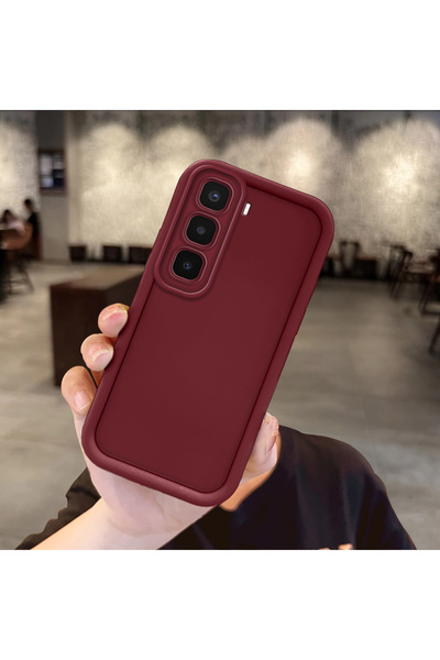 Hontinga Tecno Spark 40 Pro Plus Uyumlu Darbeye Dayanıklı Basit Bordo Silikon...