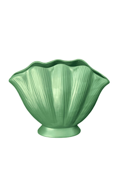 Nonno dekor SERAMİK 26X20 İstiridye Vazo, Dekoratif Vazo, Dekoratif Biblo Mid...