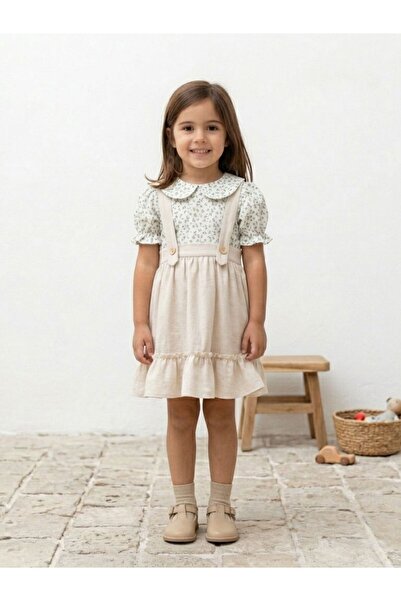 Cherrys Bebek Printed Salopet Girls' Dress