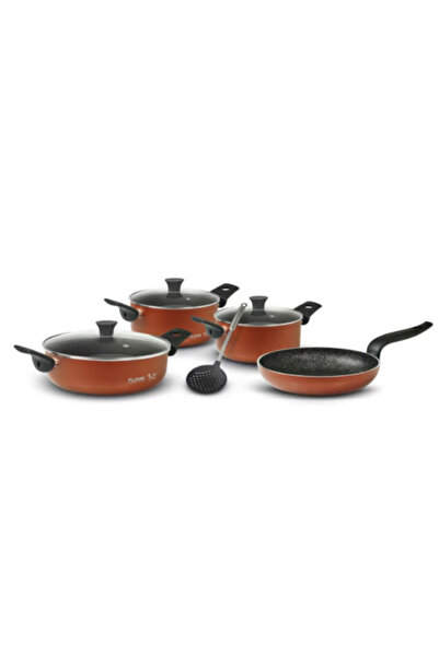 Flonal 8-piece set, frying pan, 2 saucepans, skimmer, 3 glass lids, shallow s...