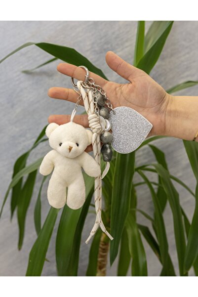 WITH-W Ayıcıklı&Kalpli&Taşlı&İpli Aksesuar, Süs, Çanta Charmı