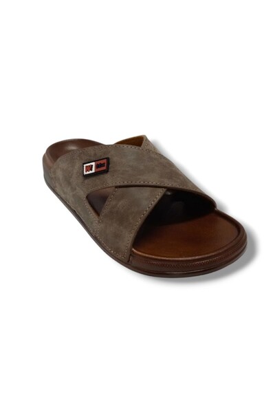 Witta 54202-26 Δερμάτινες Ανδρικές Παντόφλες Ανατομικές με Χιαστί Λουράκια