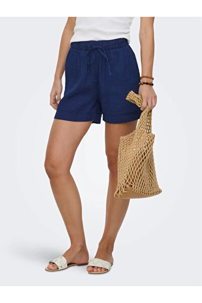 ONLY Γυναικείο σορτς με λουράκι στη μέση σε σκούρο μπλε - 15367288
