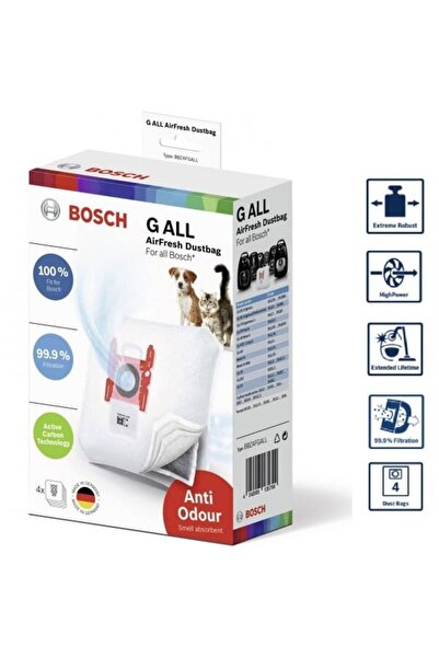 Bosch Set 4 saci BBZAFGALL, pentru aspiratoare Bosch, Anti-Odour