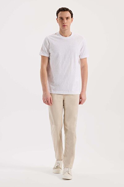 Jakamen Λευκό μπλουζάκι με λεπτή γραμμή και σχέδιο στον λαιμό, 100% βαμβάκι