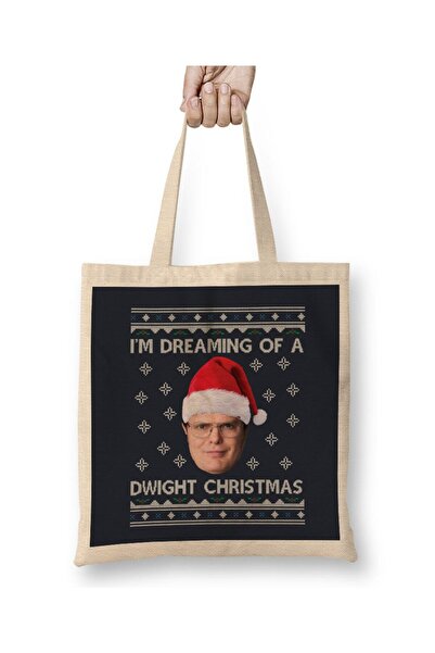 Generic Brand Im Dreaming Of A Dwight Christmas The Office Tote Bag Long Handle