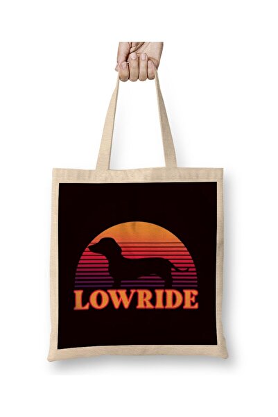 dekado Funny Lowride Dachshund Wiener Sausage Dog Breed Tote Bag Long Handle