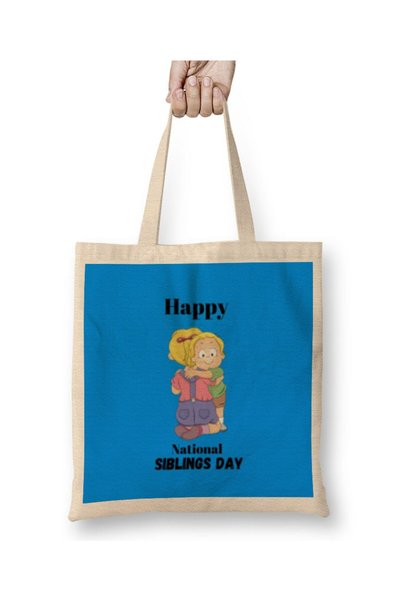 Generic Brand Happy Siblings Day 2021 Tote Bag Long Handle