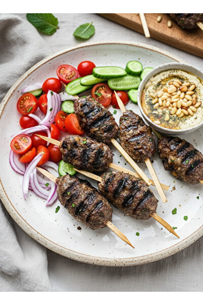 Living 100-Piece Flat Tapered Wooden Skewers Set - 40 cm Length