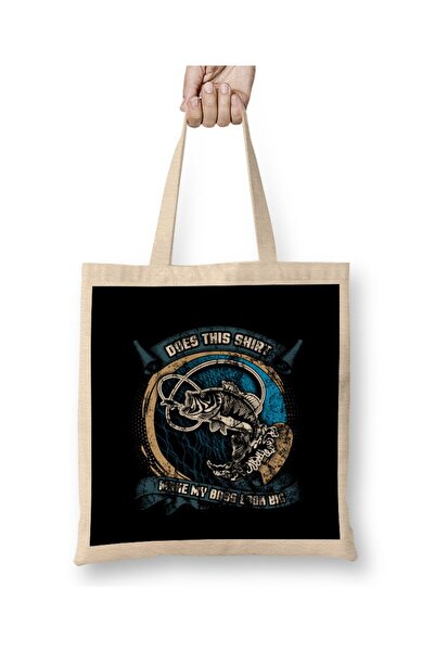Generic Brand Funny Does This Make My Bass Look Big Distressed Cloth Bag Long...