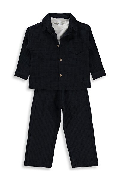 Civil Boys طقم من 3 قطع مع قميص - للأعمار من 2 إلى 5 سنوات - أزرق داكن