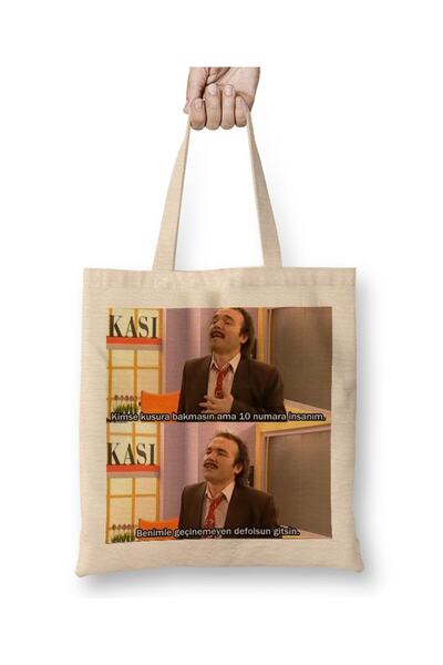 dekado Burhan Altıntop European Side Size 10 I Am Human Cloth Bag Long Handle