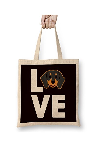 dekado حقيبة حمل من Love Dachshund Dog Breed Dogs Owner Puppy Pets بمقبض طويل
