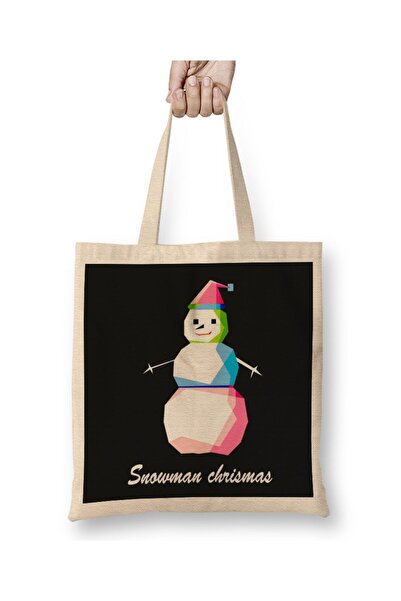 dekado Christmas Day Snowman Tote Bag Long Handle