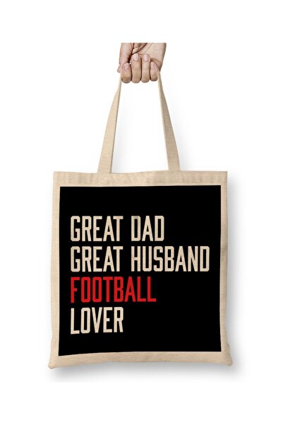 dekado Fathers Day Great Dad Great Husband Football Tote Bag Long Handle