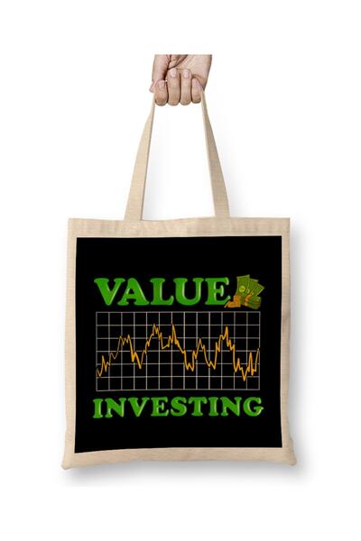 dekado حقيبة قماش ذات مقبض طويل من Value Investing Stock Market