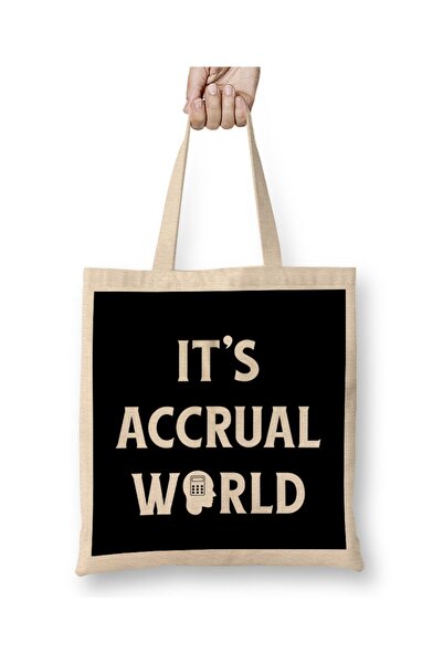 dekado It's Accrual World Funny Accounting & Accountant Cloth Bag Long Handle