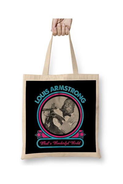 dekado Louis Armstrong What A Wonderful World Tote Bag Long Handle