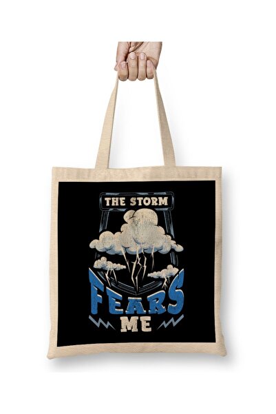 dekado The Storm Fears Me Funny & Brave Meteorology Tote Bag Long Handle