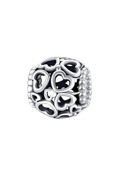 Choice64 SCZ6240 New Heart-Shaped Charms 925 Sterling Silver Flower Forever L...