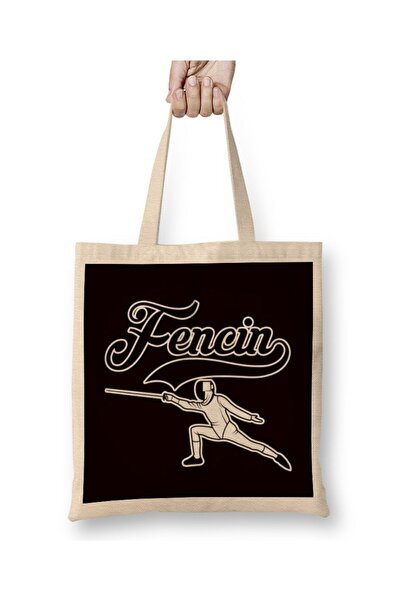 dekado Fence Fencing Fencer Sports Duel Rapier Saber Epee Sports Tote Bag Lon...