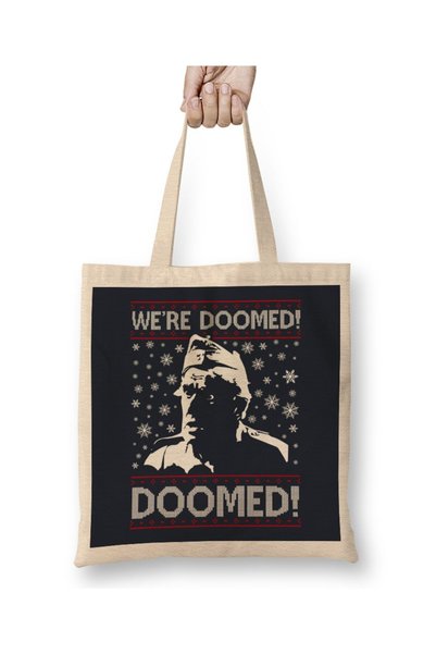 Generic Brand Dads Army We're Doomed Christmas Knit Pattern Tote Bag Long Handle