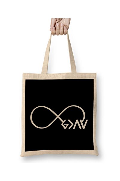 dekado حقيبة قماش "Christian God Is Greater Than Highs And Lows Infinity" ذات...