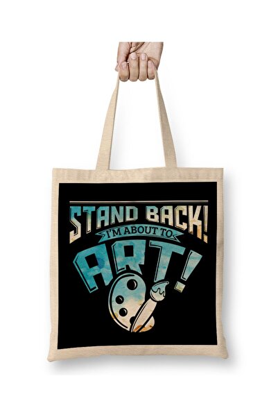 dekado Stand Back I m About To Art Funny Artist Pun Cloth Bag Long Handle