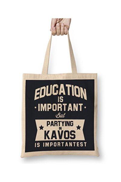 dekado Education Is Important Kavos هو حقيبة قماش أساسية بمقبض طويل