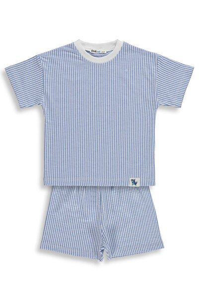 Civil Boys طقم مخطط للأعمار من 2-5 سنوات - أزرق للأعمار من 2-3 سنوات