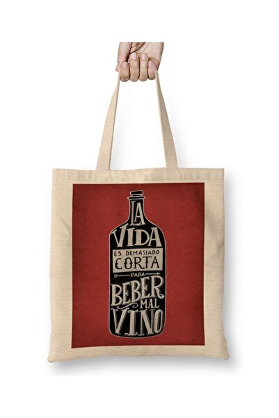 dekado Vino Solo Bueno Cloth Bag Long Handle