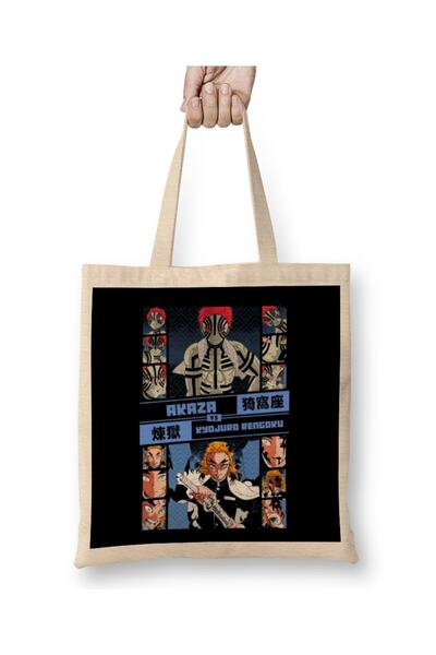dekado Akaza Vs Kyojuro Rengoku Kimetsu No Yaiba Tote Bag Long Handle