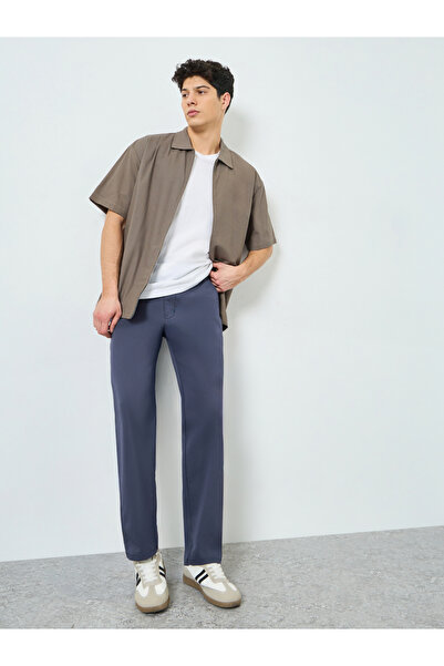 Styli Men Blue Cotton Relaxed Fit Pants