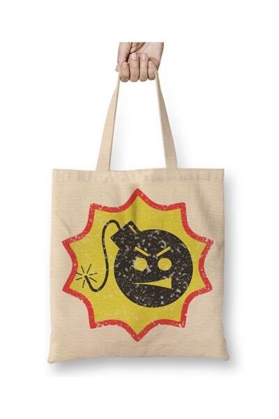 dekado Bom Bom Bomb Serious Sam Bomb Logo Cloth Bag Long Handle