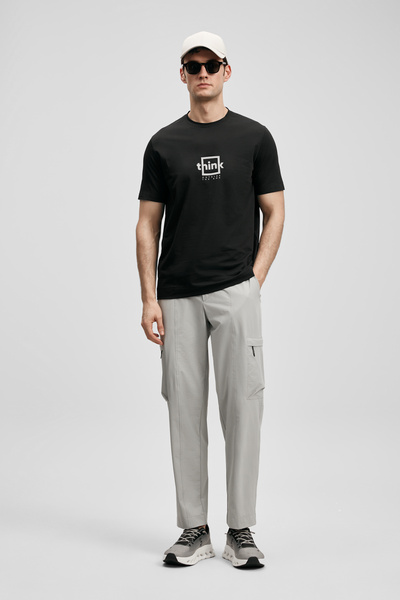 Lufian Think Modern Graphic T-Shirt Μαύρο