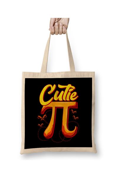 dekado Cute & Funny Cutie Pi Math Pie Butterfly Math Pun Cloth Bag Long Handle