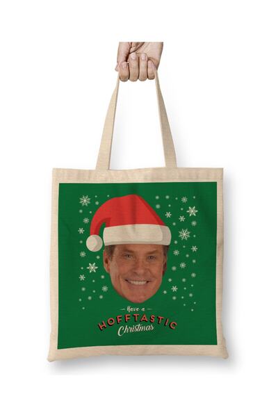 dekado David Hasselhoff Have A Hofftastic Christmas Tote Bag Long Handle