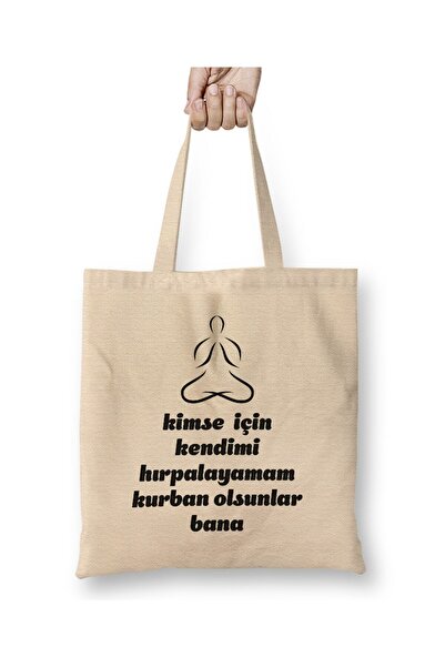dekado Funny Sayings Let Me Be a Sacrifice Cloth Bag with Long Handle