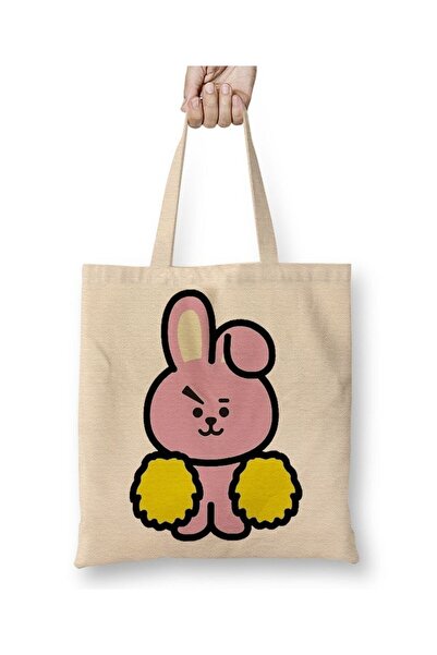 dekado حقيبة قماش كوكي بي تي إس BT21 بمقبض طويل