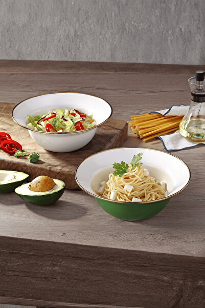 Bonera Academia 16 cm 4-Piece Bowl Set (2 White - 2 Green)